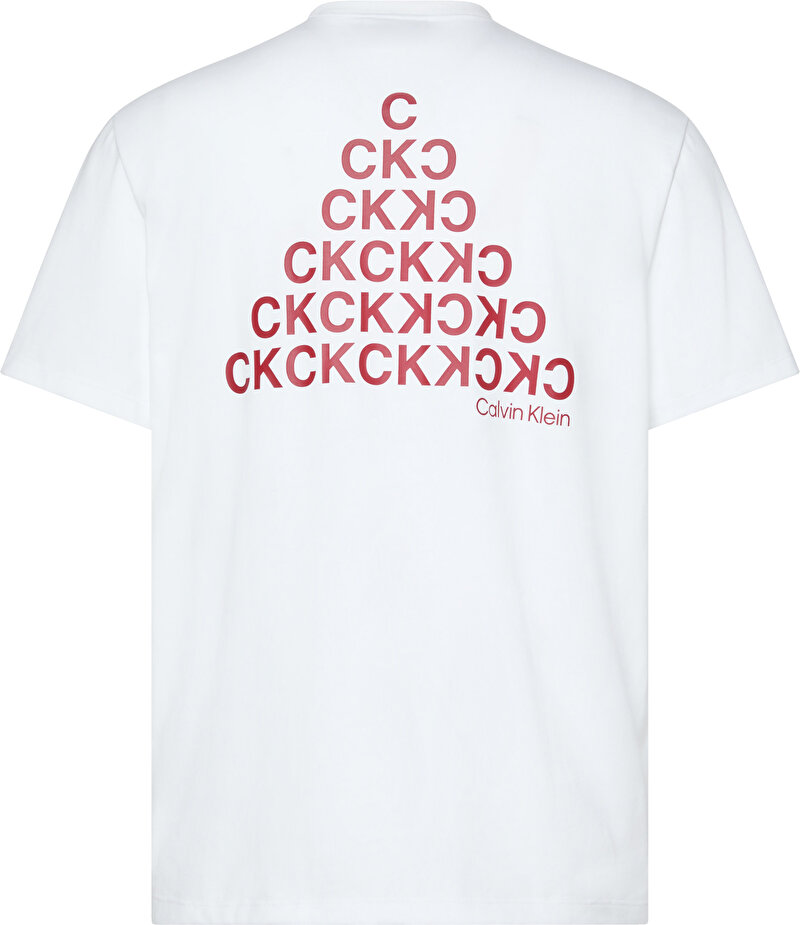 Calvin Klein Beyaz Renkli Erkek 20s Calvin T-shirt