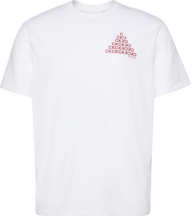 Calvin Klein Beyaz Renkli Erkek 20s Calvin T-shirt