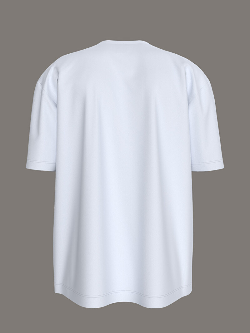 Calvin Klein Beyaz Renkli Erkek 30s Micro Monologo T-shirt