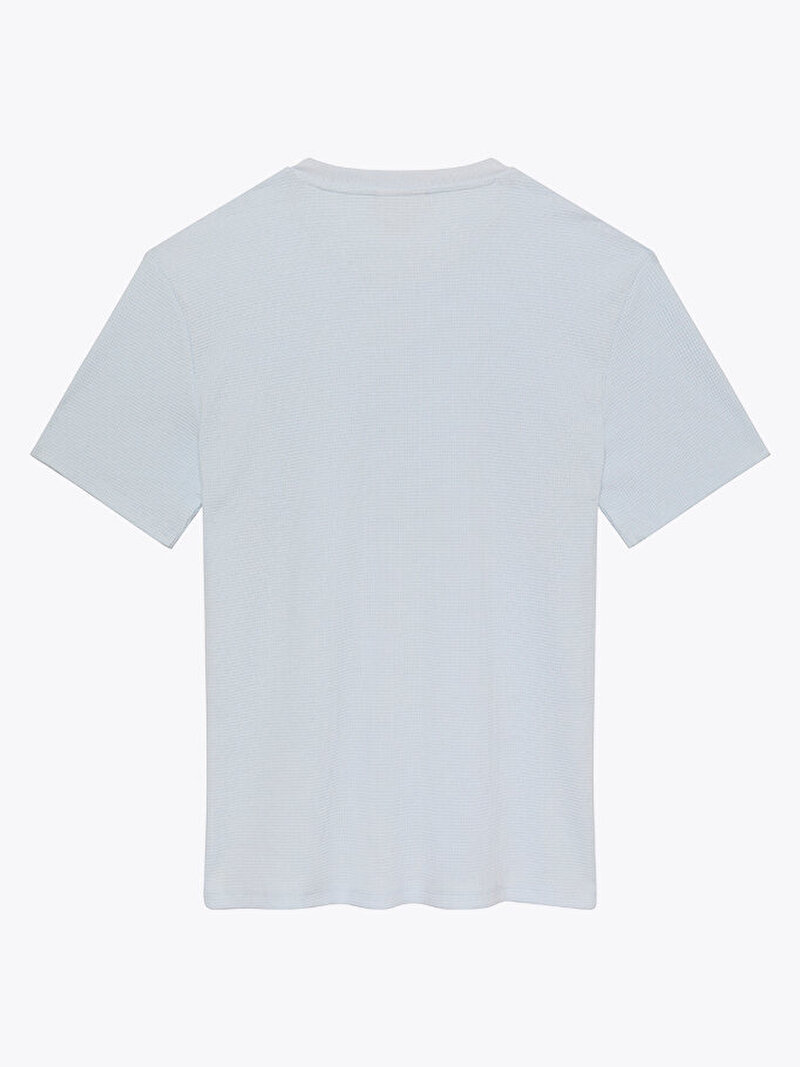 Calvin Klein Beyaz Renkli Erkek Waffle Badge Crew T-shirt