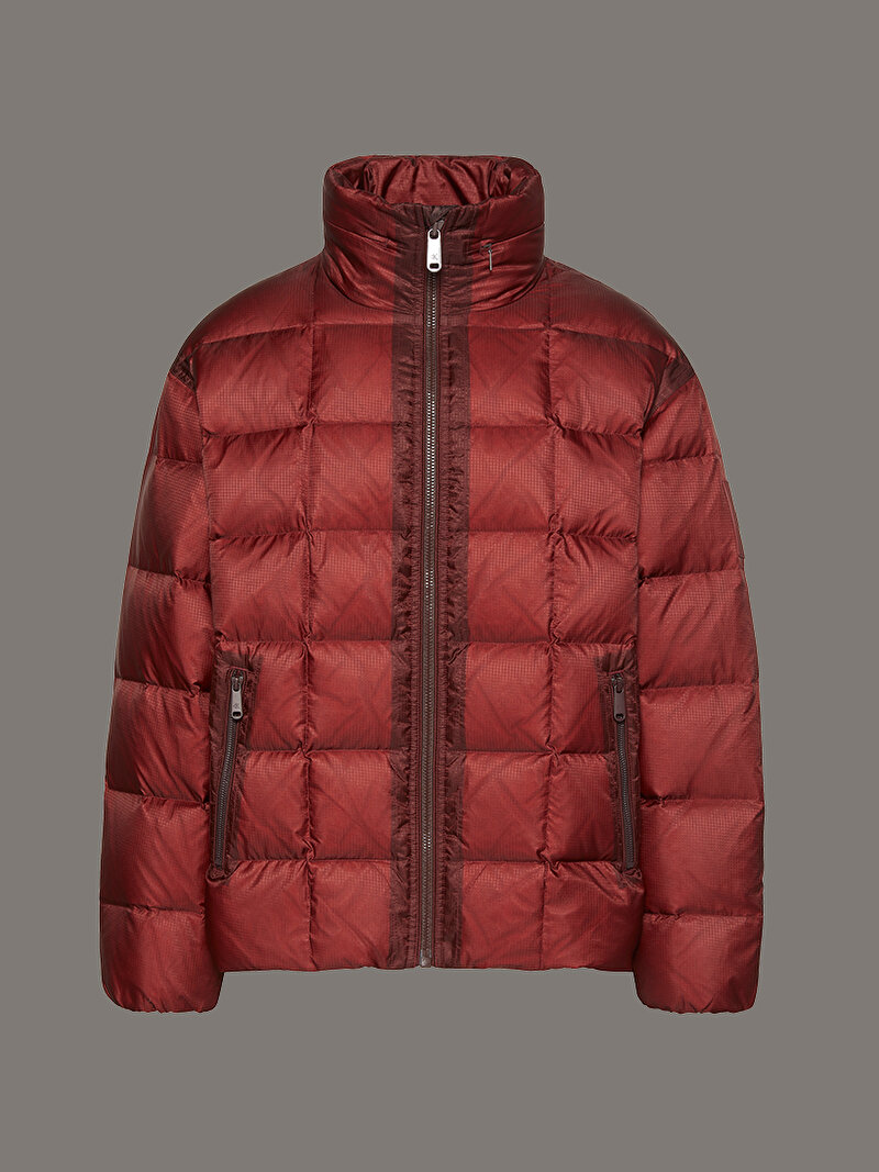 Calvin Klein Kırmızı Renkli Erkek Ripstop Mock Neck Puffer Mont