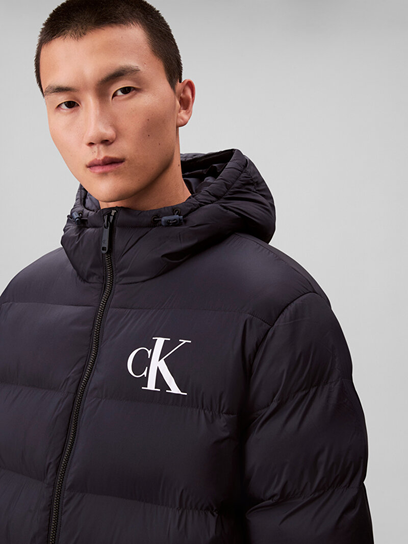 Calvin Klein Lacivert Renkli Erkek Naylon Monogram Mont