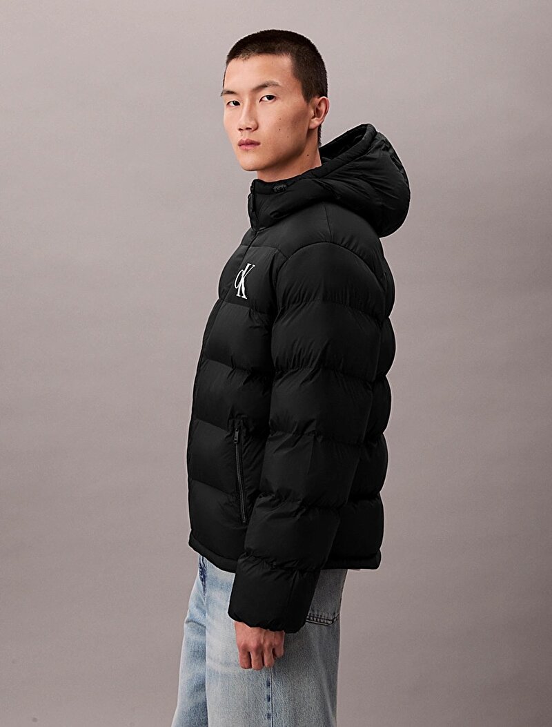 Calvin Klein Siyah Renkli Erkek Naylon Monogram Mont