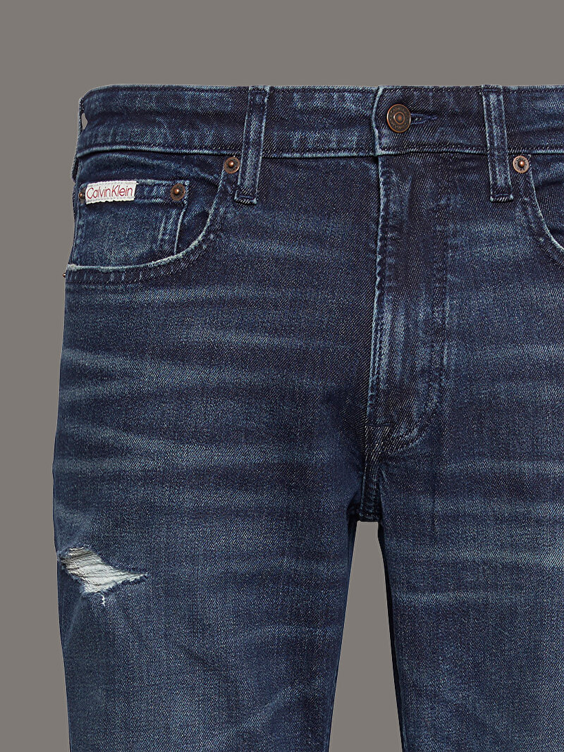 Calvin Klein Lacivert Renkli Erkek Slim Deep Dusk Jean Pantolon