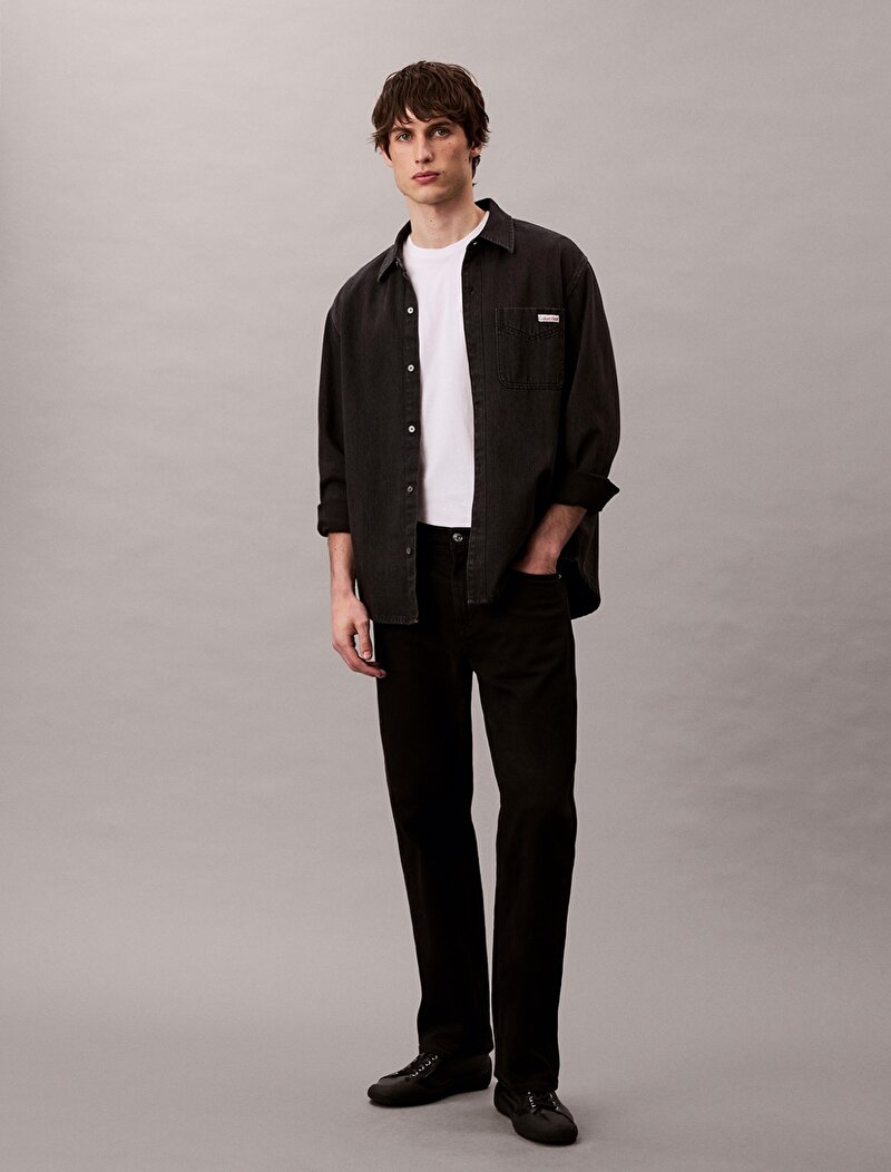 Calvin Klein Gri Renkli Erkek Classic 205 Black Gömlek