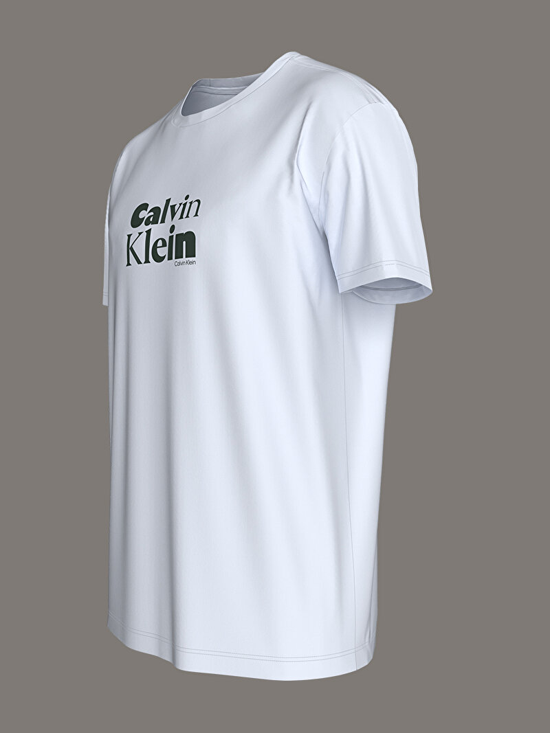 Calvin Klein Beyaz Renkli Erkek 30s Calvin Klein T-shirt