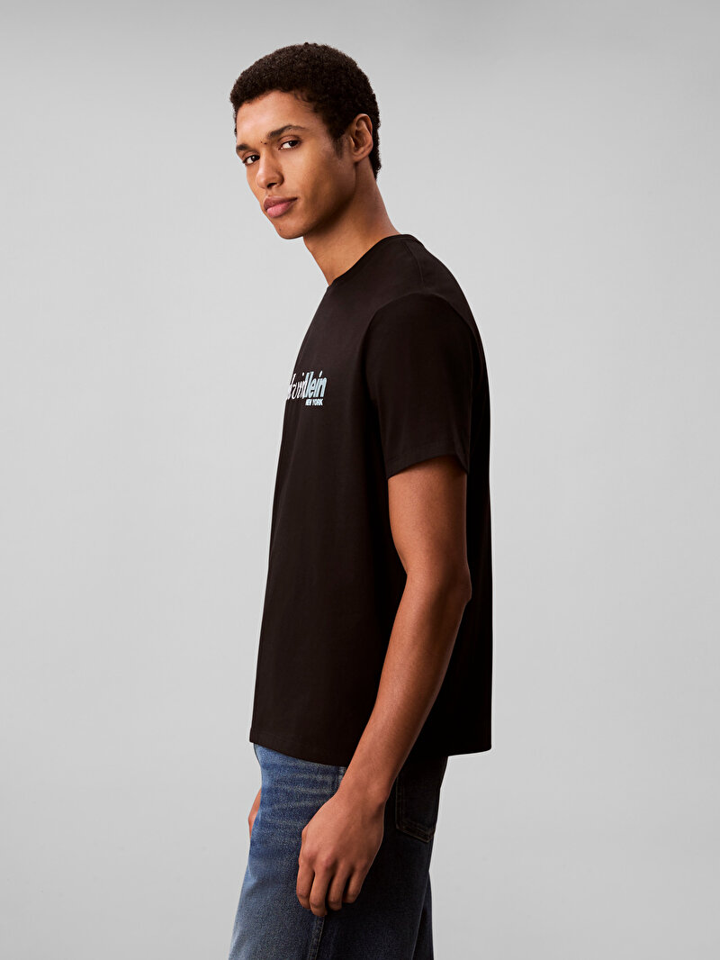 Calvin Klein Siyah Renkli Erkek 20s Calvin T-shirt