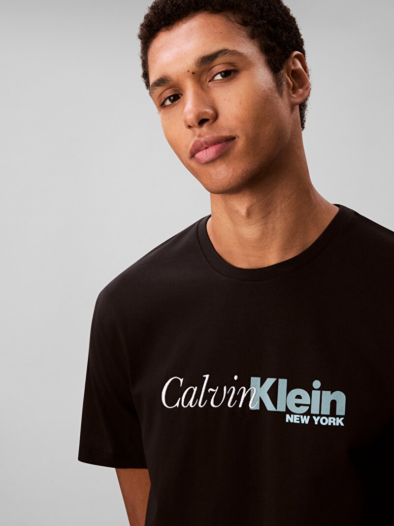 Calvin Klein Siyah Renkli Erkek 20s Calvin T-shirt