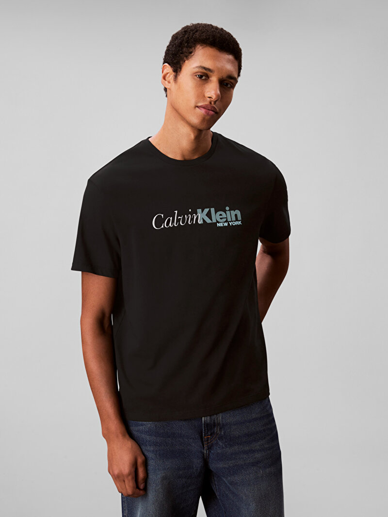 Calvin Klein Siyah Renkli Erkek 20s Calvin T-shirt
