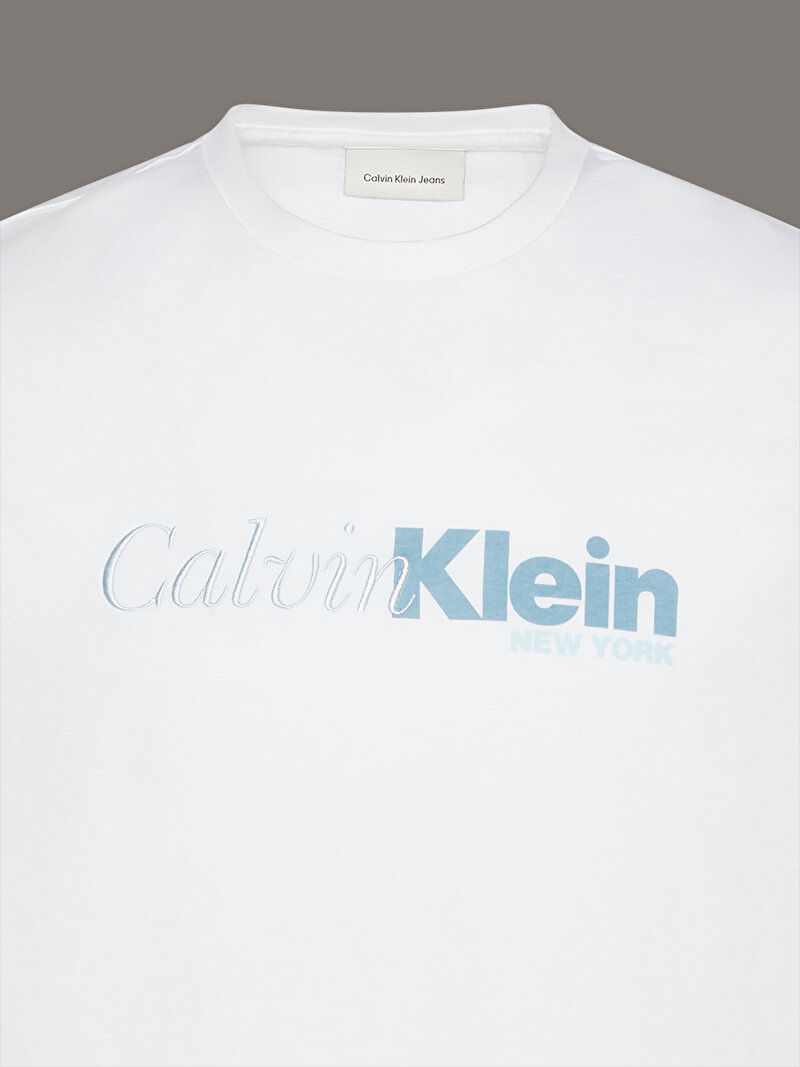 Calvin Klein Beyaz Renkli Erkek 20s Calvin T-shirt
