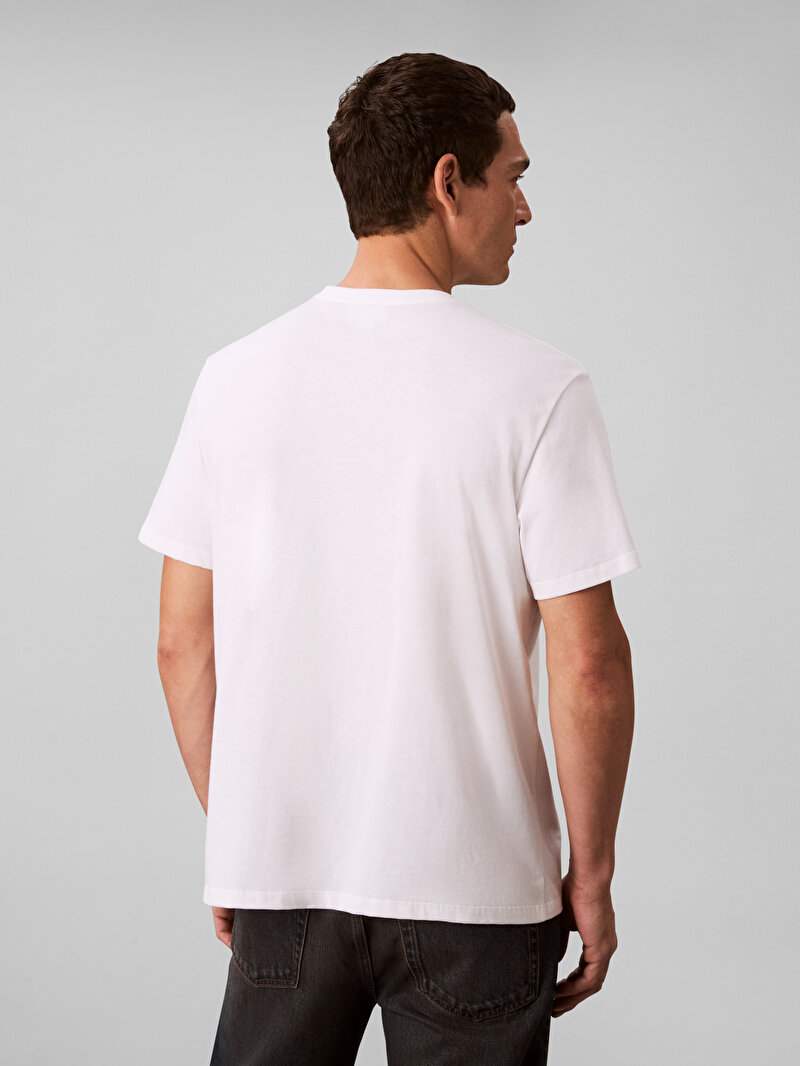 Calvin Klein Beyaz Renkli Erkek 20s Calvin T-shirt