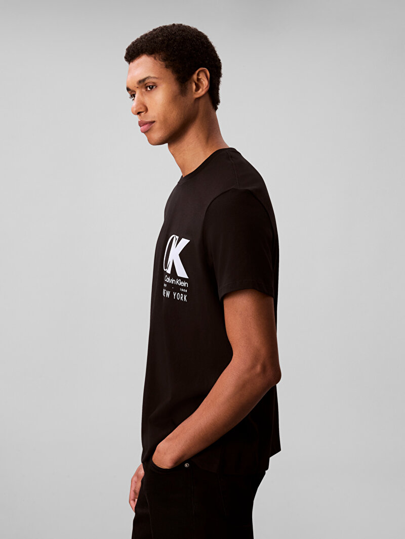 Calvin Klein Siyah Renkli Erkek 20s Calvin T-shirt