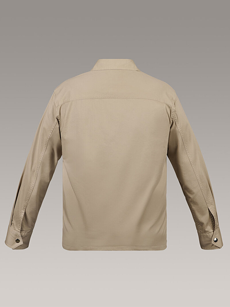 Calvin Klein Bej Renkli Erkek Utility Relaxed Gömlek