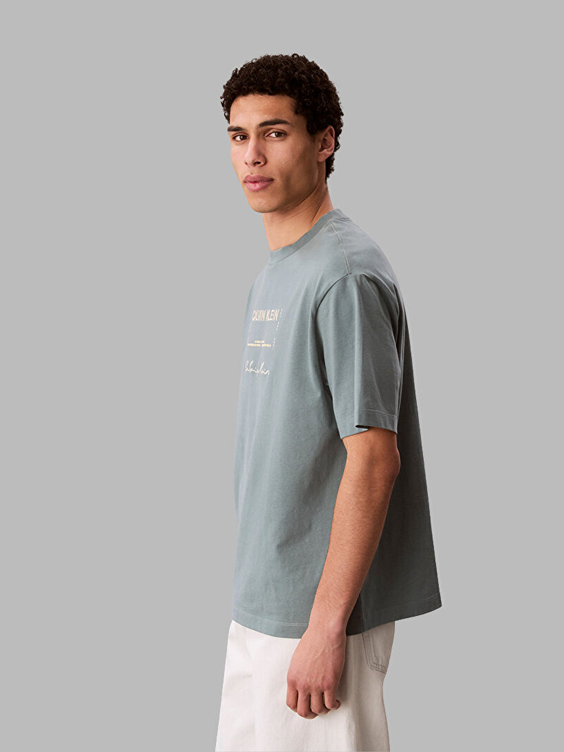 Calvin Klein Yeşil Renkli Erkek 16s Graphic T-shirt