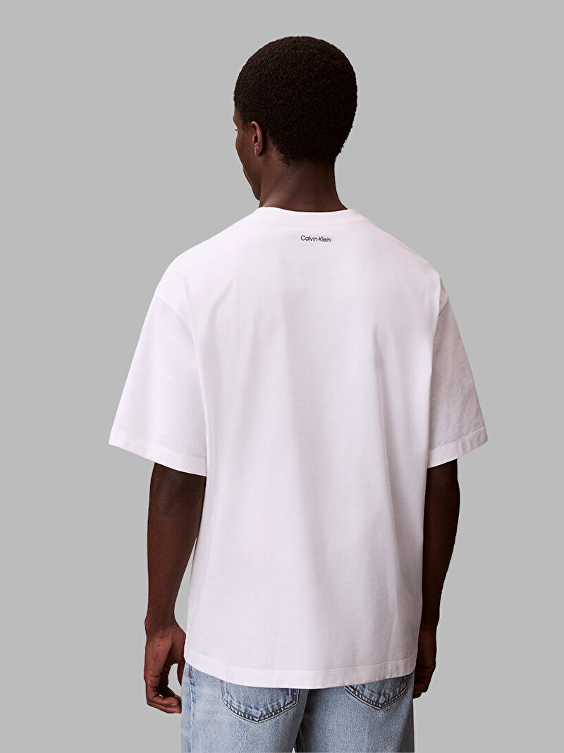 Calvin Klein Beyaz Renkli Erkek 16s Graphic T-shirt