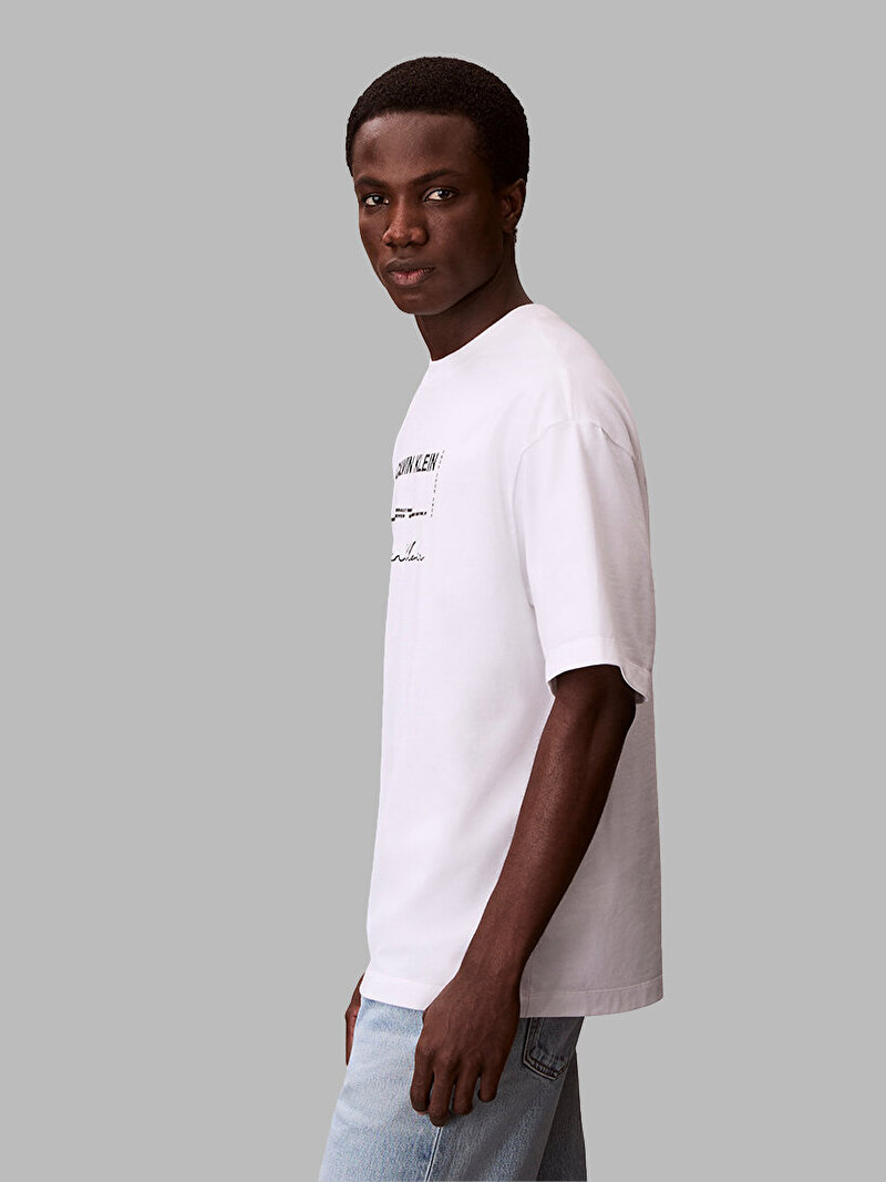 Calvin Klein Beyaz Renkli Erkek 16s Graphic T-shirt