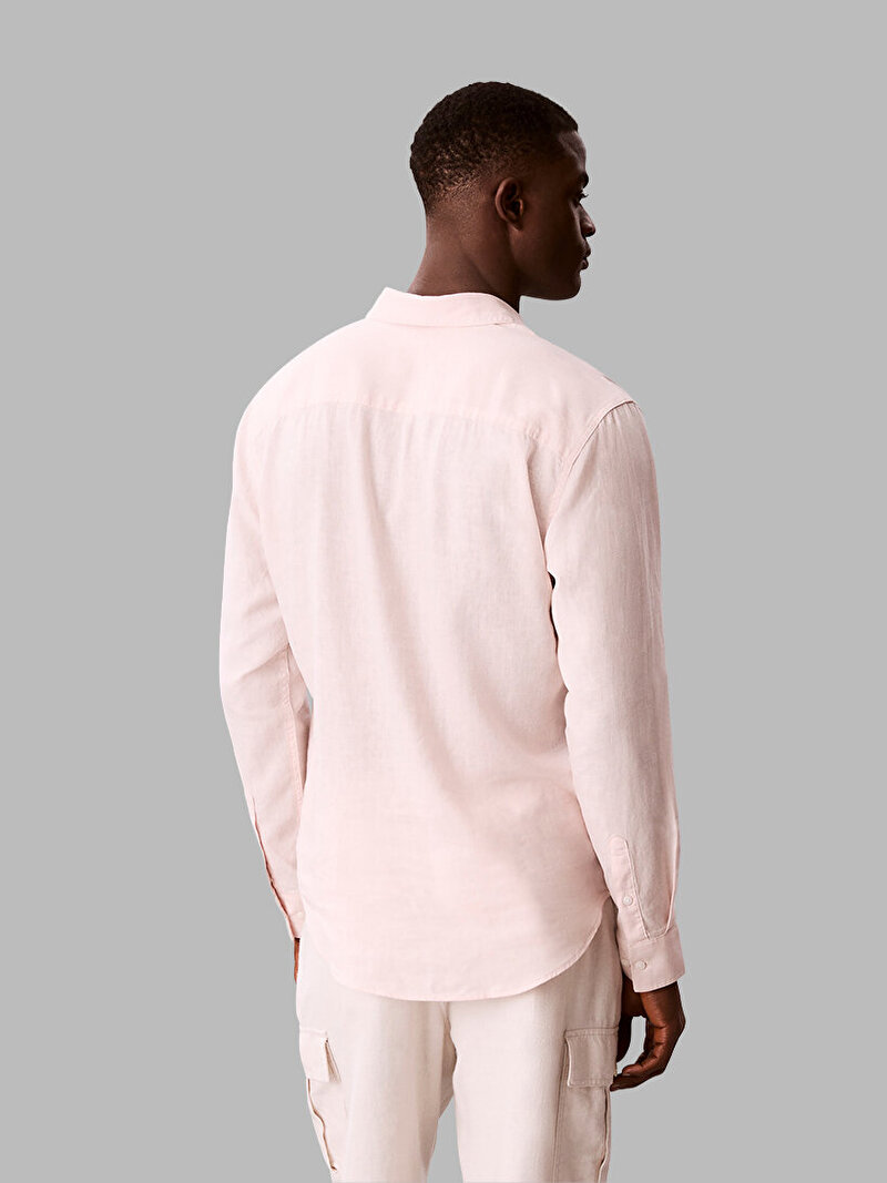 Calvin Klein Bej Renkli Erkek Linen Gömlek