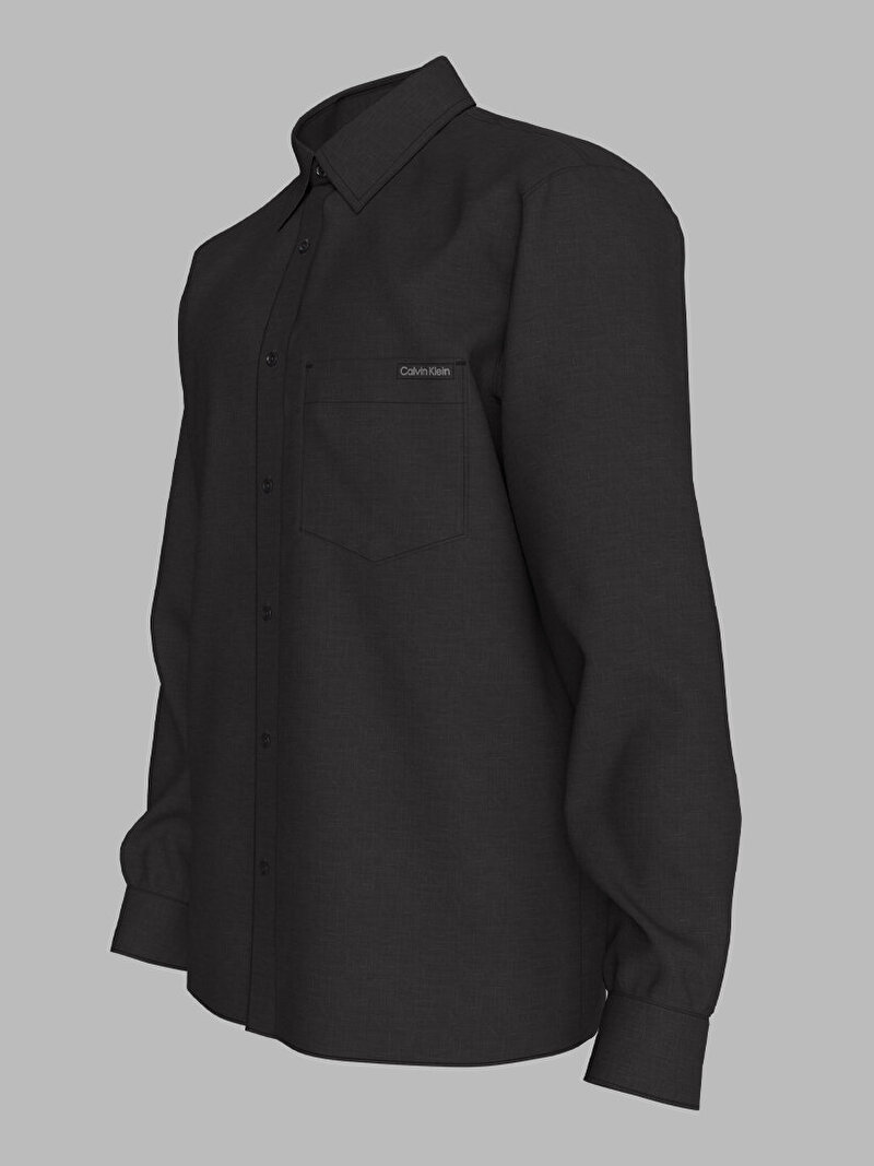 Calvin Klein Siyah Renkli Erkek Linen Gömlek