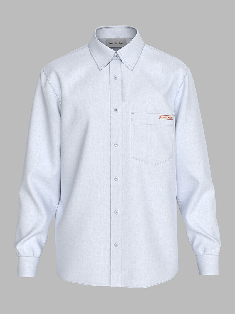 Calvin Klein Beyaz Renkli Erkek Linen Gömlek