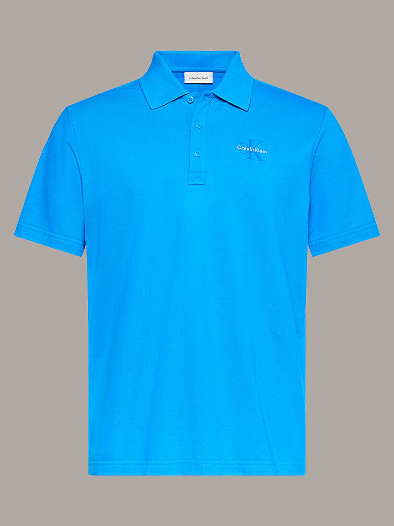 Calvin Klein Mavi Renkli Erkek Monologo Casual Polo T-shirt