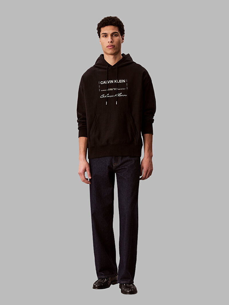Calvin Klein Siyah Renkli Erkek Premium Terry Sweatshirt
