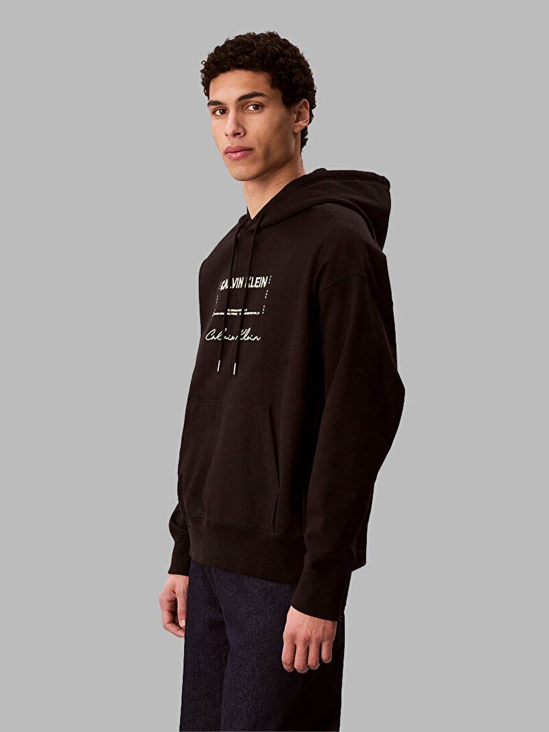 Calvin Klein Siyah Renkli Erkek Premium Terry Sweatshirt
