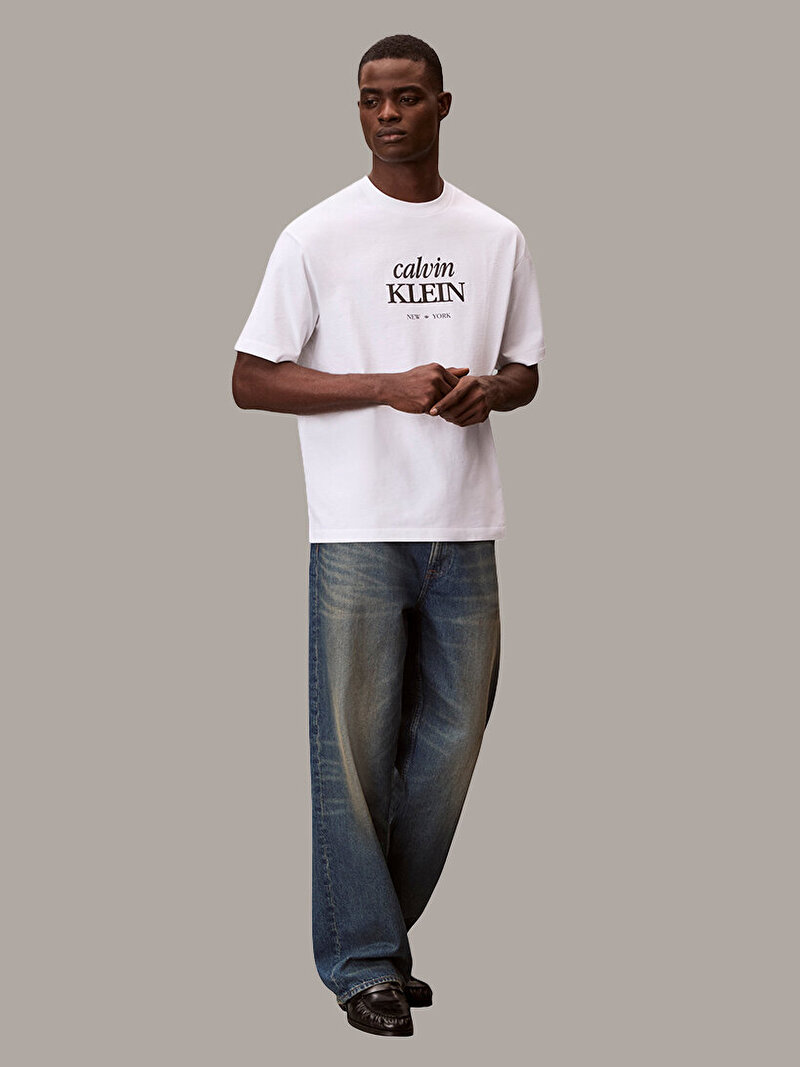 Calvin Klein Beyaz Renkli Erkek 16s Calvin Klein T-shirt