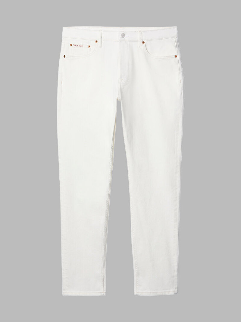 Calvin Klein Beyaz Renkli Erkek Classic Taper Chalk Jean Pantolon