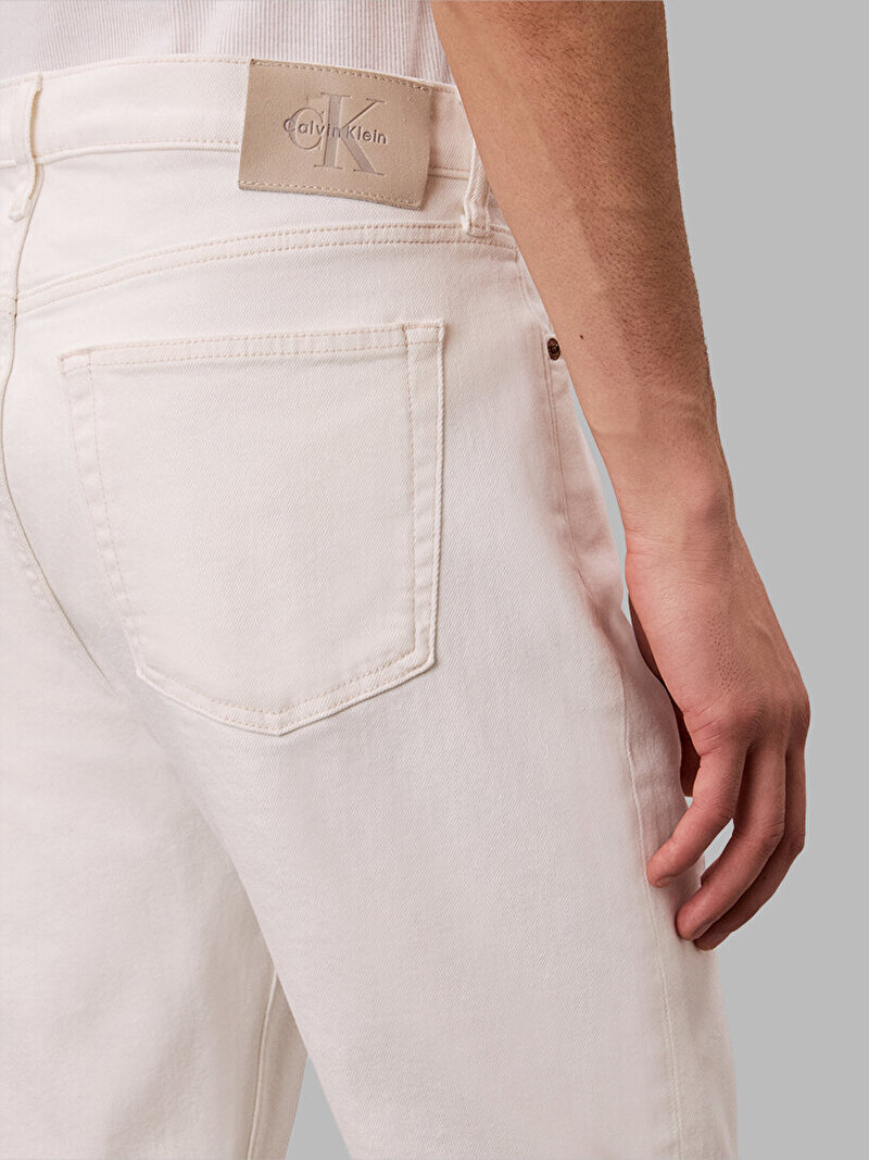 Calvin Klein Beyaz Renkli Erkek Classic Taper Chalk Jean Pantolon
