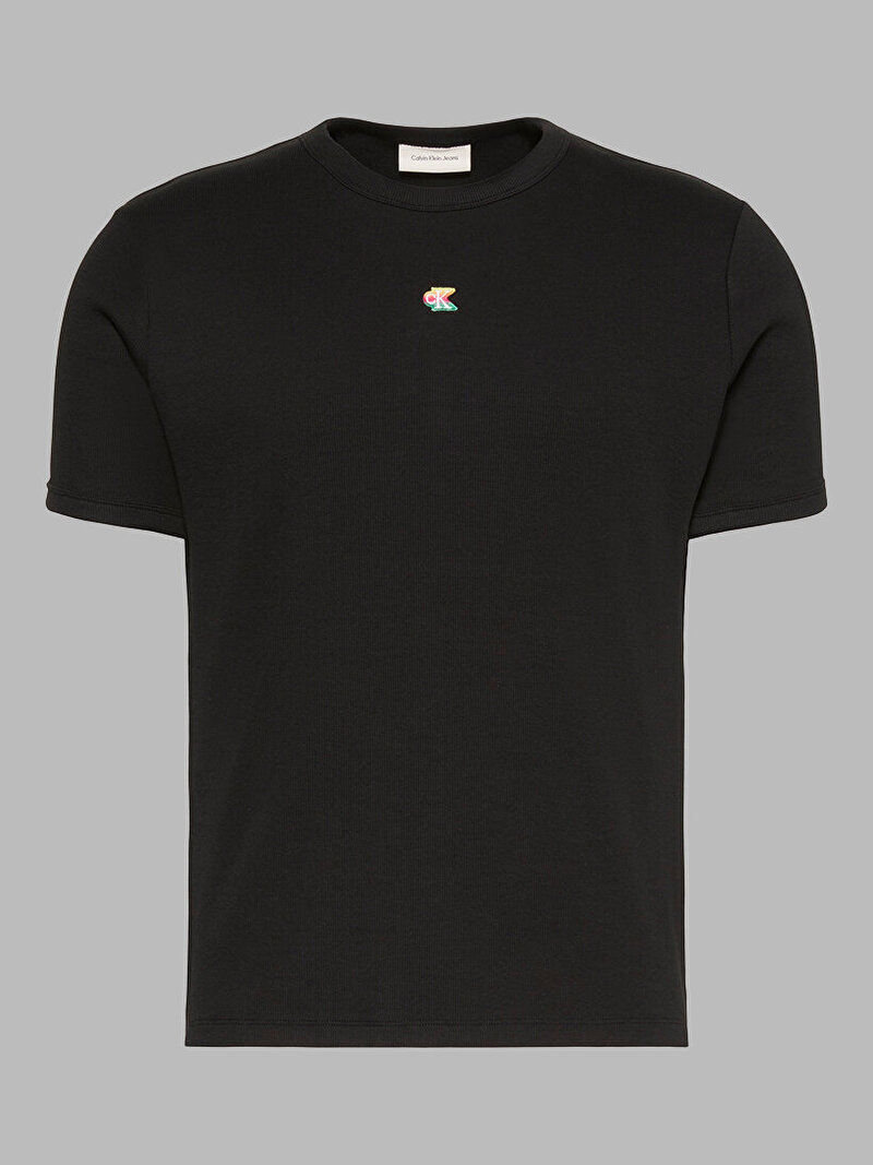 Calvin Klein Siyah Renkli Erkek Rib Slim T-shirt