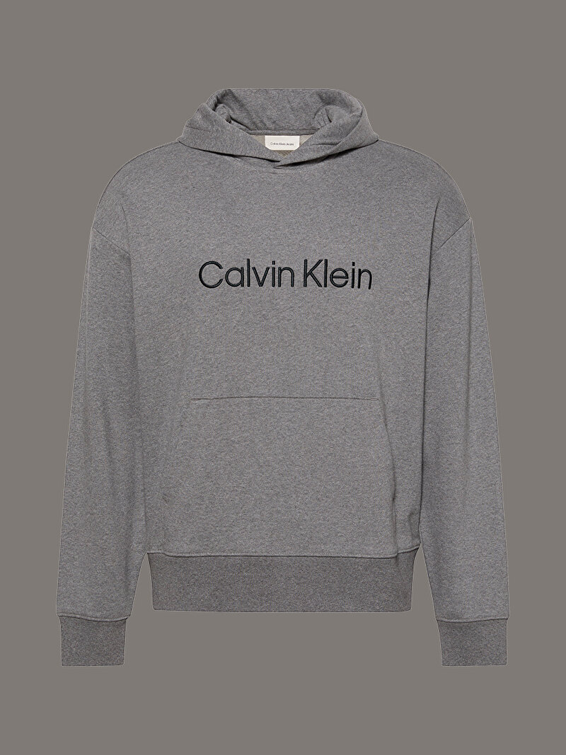 Calvin Klein Gri Renkli Erkek Ls Standard Logo Sweatshirt