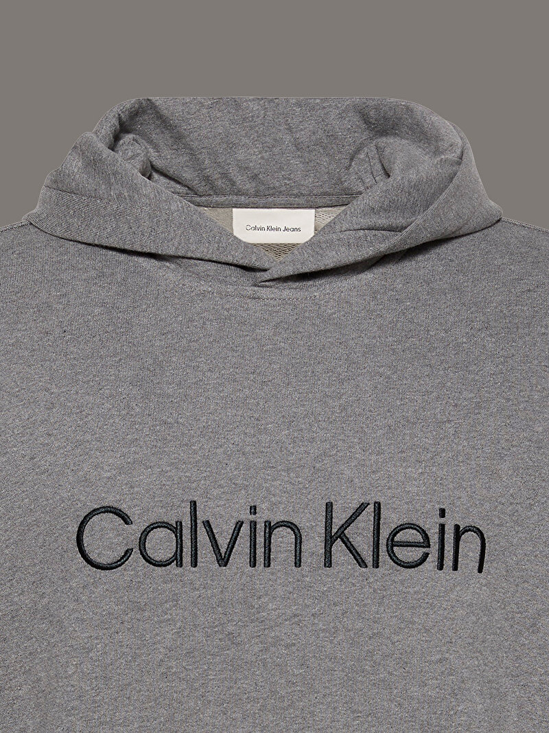 Calvin Klein Gri Renkli Erkek Ls Standard Logo Sweatshirt