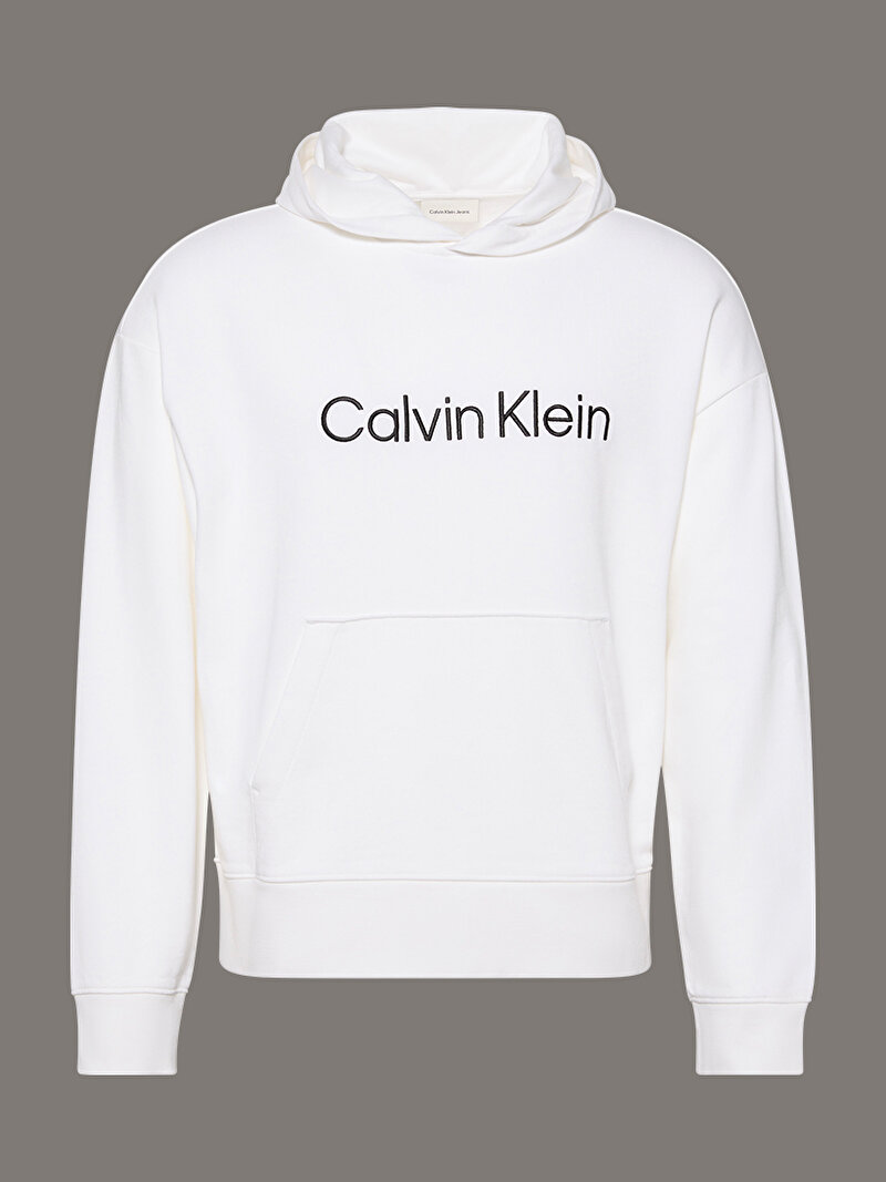 Calvin Klein Beyaz Renkli Erkek Ls Standard Logo Sweatshirt
