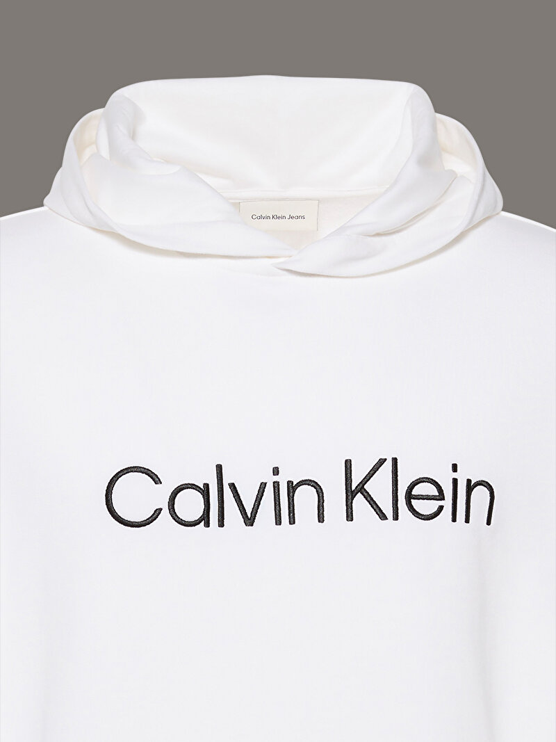 Calvin Klein Beyaz Renkli Erkek Ls Standard Logo Sweatshirt