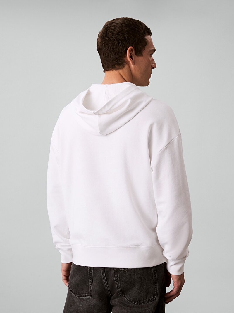Calvin Klein Beyaz Renkli Erkek Ls Standard Logo Sweatshirt