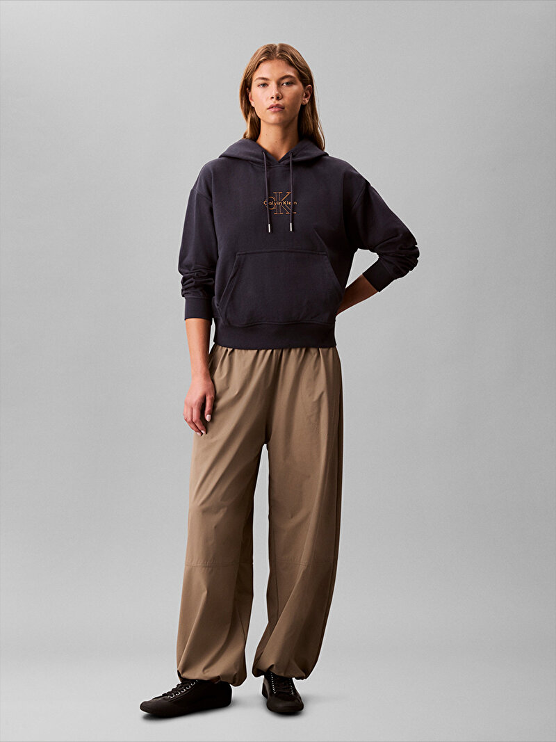 Calvin Klein Lacivert Renkli Kadın Classic Foil Monologo Sweatshirt