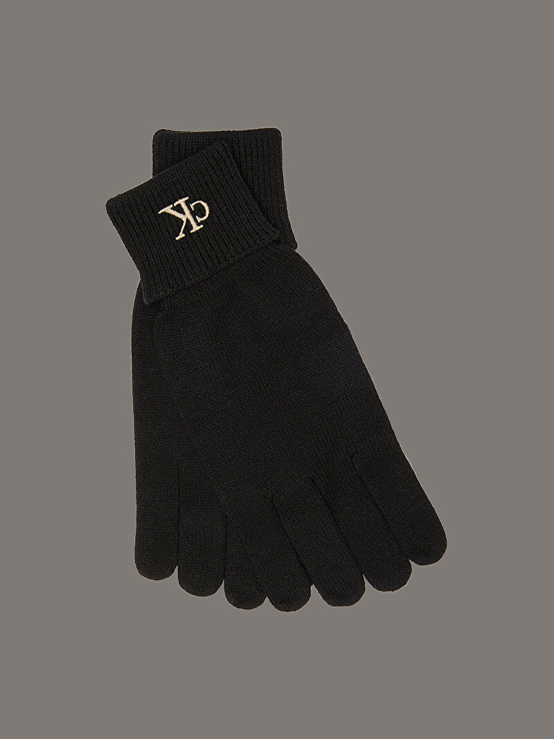 Calvin Klein Siyah Renkli Kadın CK Fine Rib Eldiven