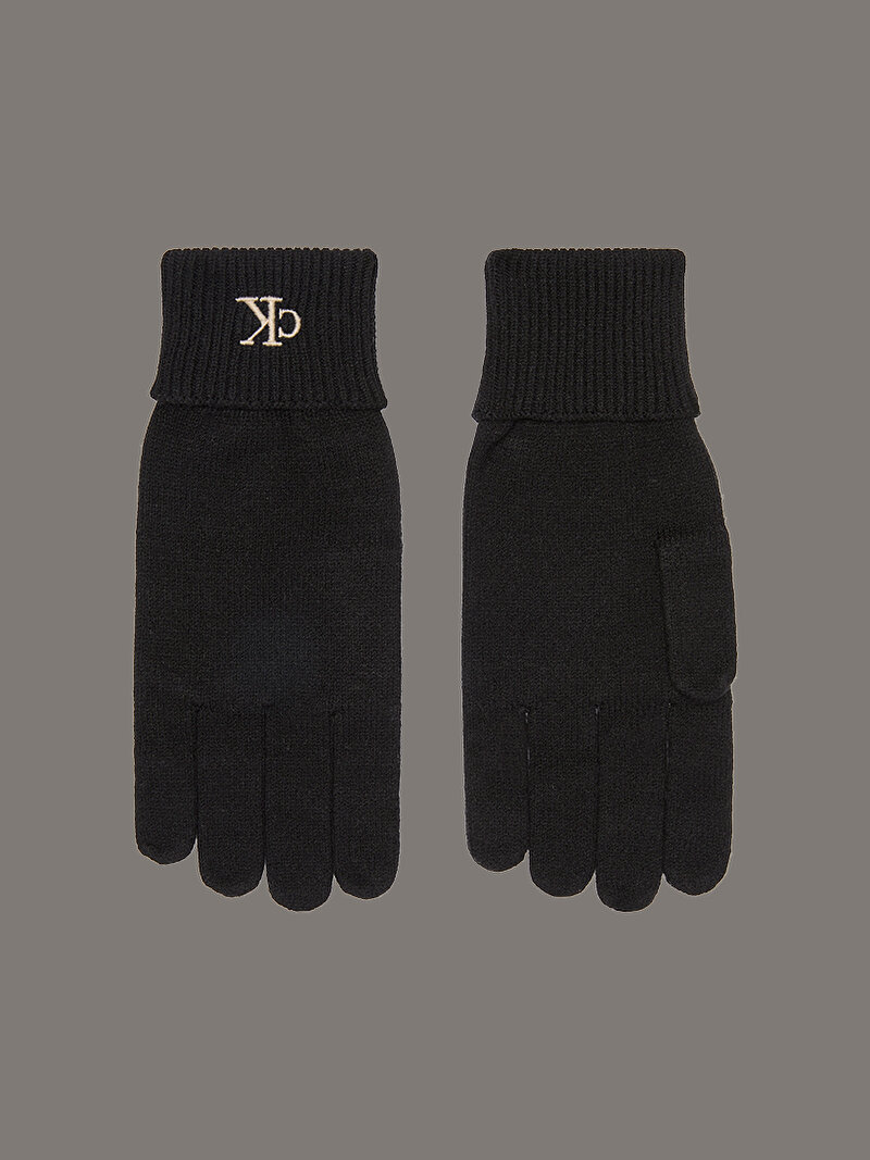 Calvin Klein Siyah Renkli Kadın CK Fine Rib Eldiven