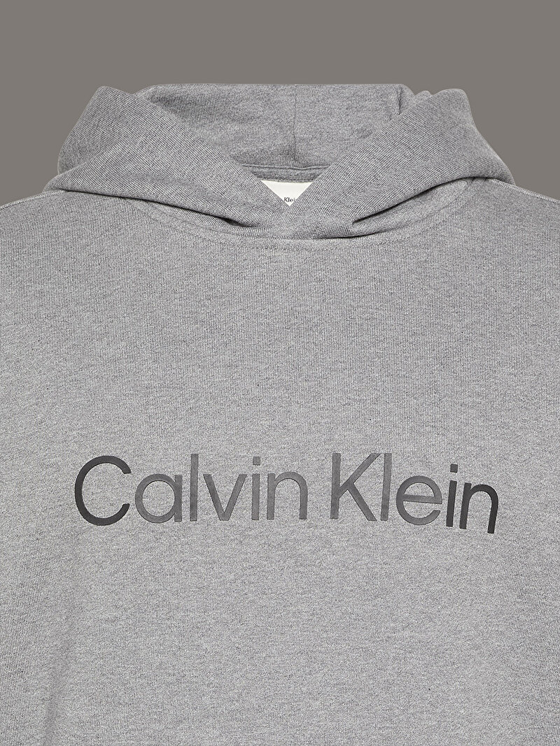 Calvin Klein Gri Renkli Erkek Standard Logo Sweatshirt