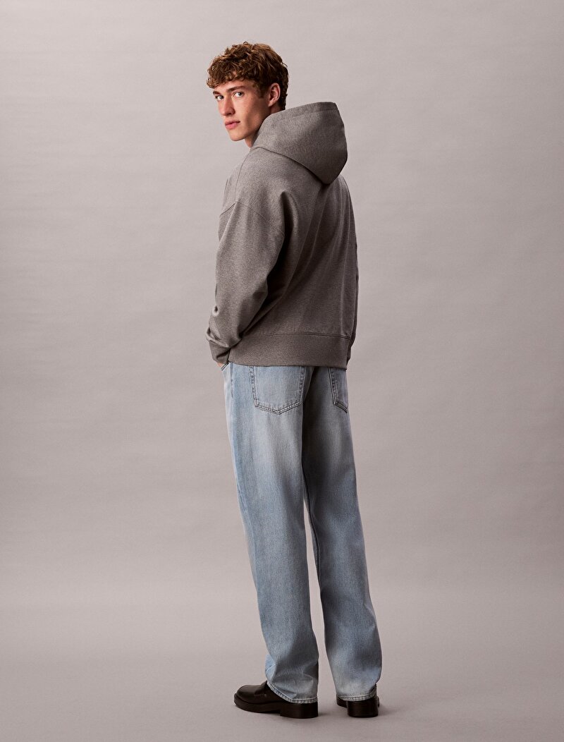 Calvin Klein Gri Renkli Erkek Standard Logo Sweatshirt