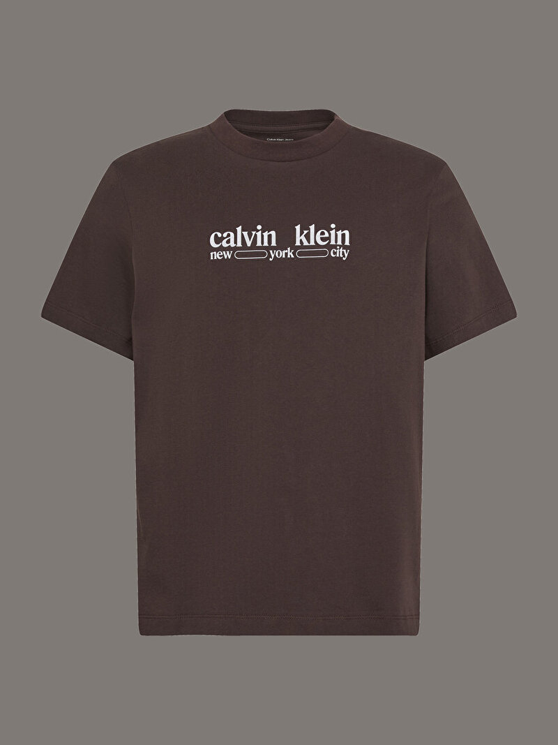 Calvin Klein Kahverengi Renkli Erkek 30s T-shirt