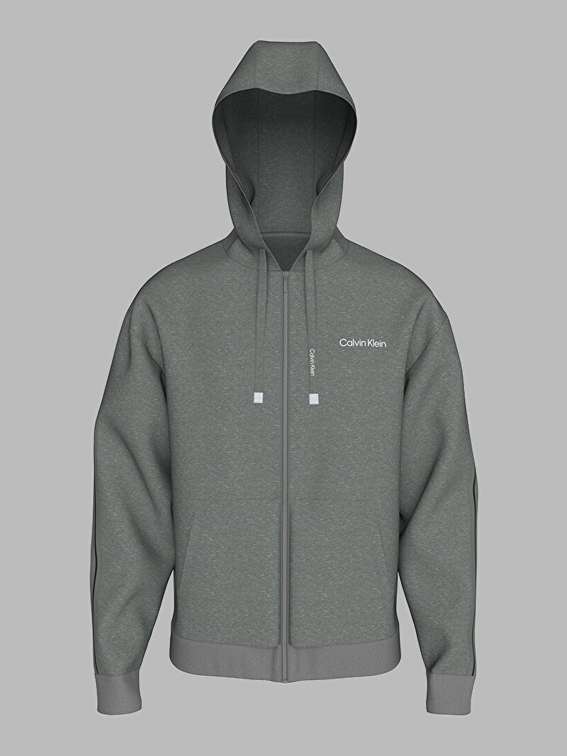 Calvin Klein Gri Renkli Erkek Logo Tape Hoodie