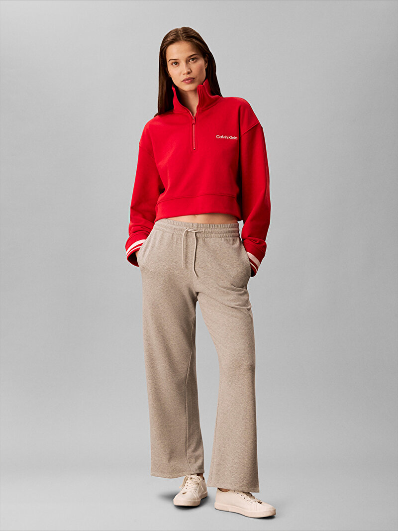Calvin Klein Kırmızı Renkli Kadın 1/4 Zip Sweatshirt