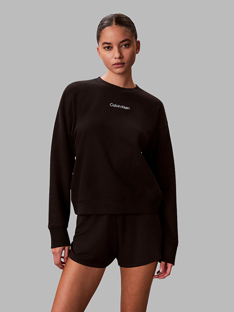Calvin Klein Siyah Renkli Kadın French Terry Sweatshirt
