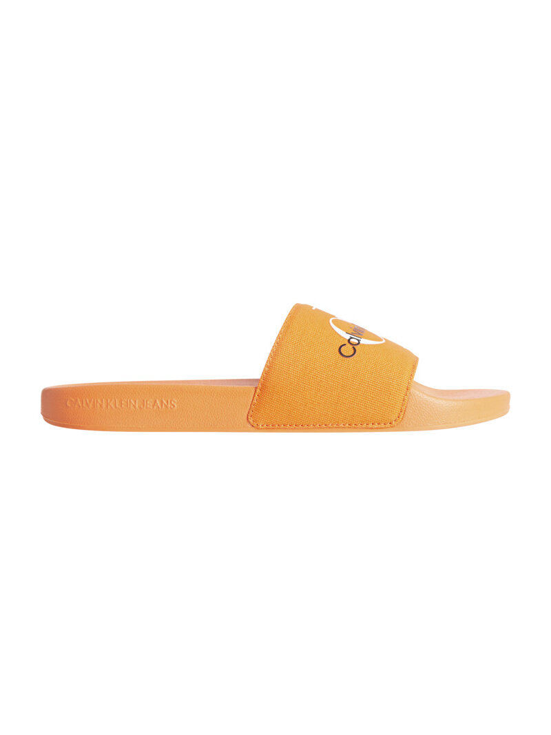 Calvin Klein Turuncu Renkli Erkek Slide Monogram Terlik