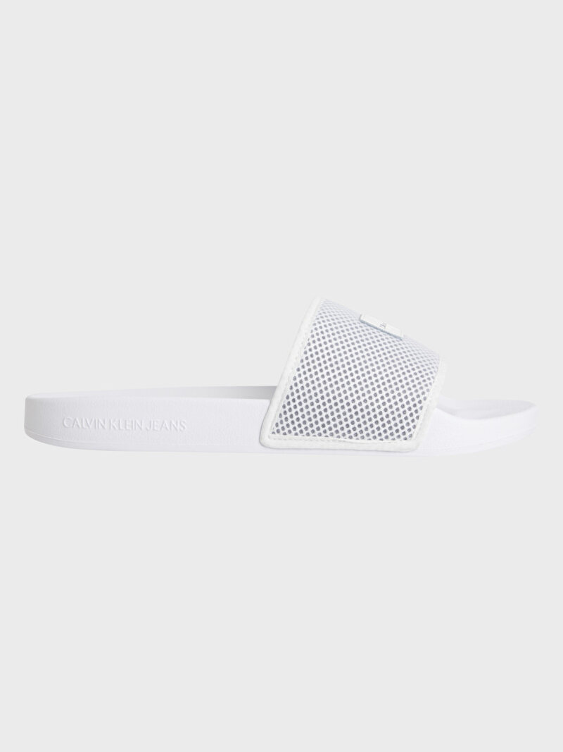 Calvin Klein Beyaz Renkli Erkek Slide Badge Terlik
