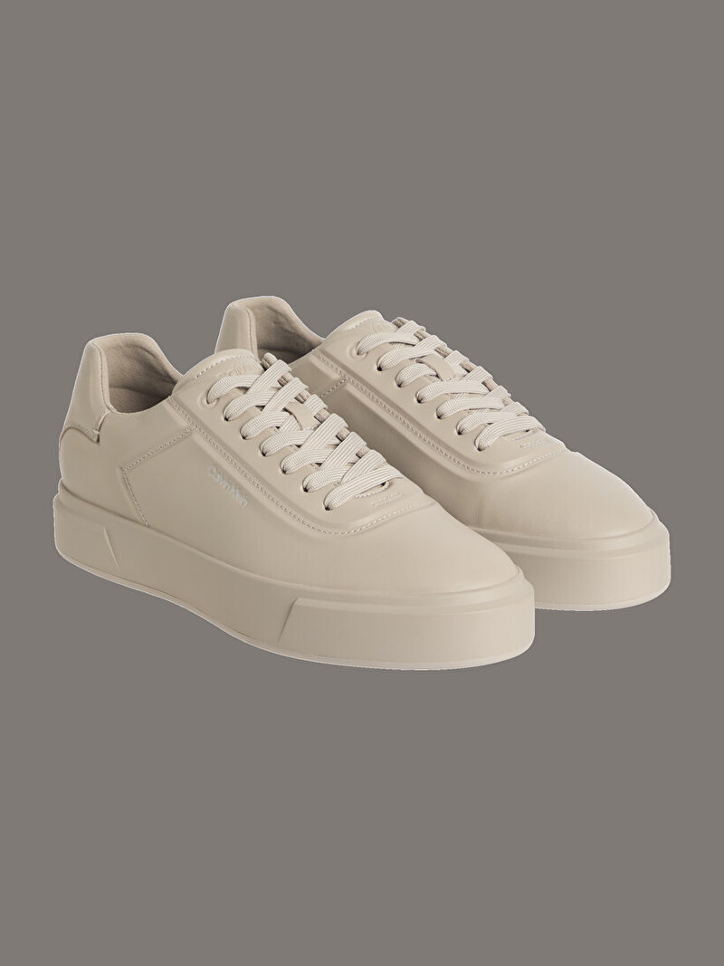 Calvin Klein Bej Renkli Erkek Basket Cupsole Oxford Sneaker