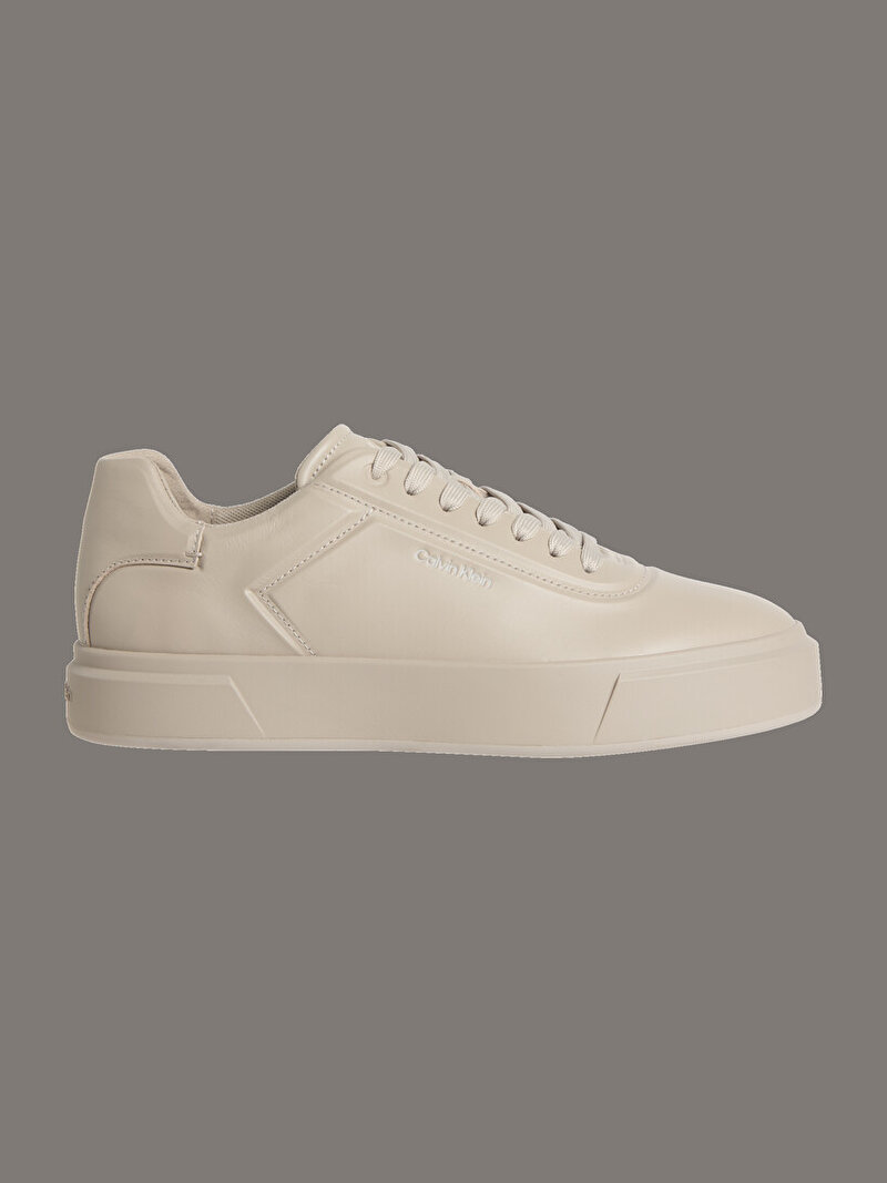 Calvin Klein Bej Renkli Erkek Basket Cupsole Oxford Sneaker