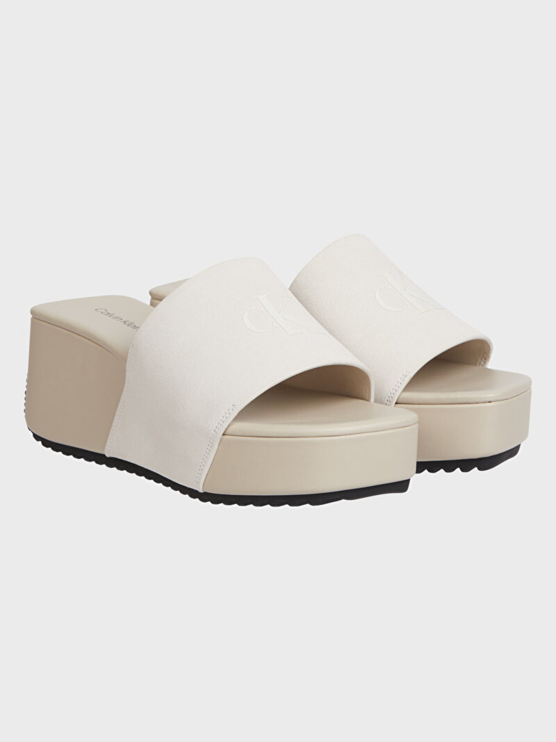 Calvin Klein Bej Renkli Kadın Wedge Block Sandal Terlik