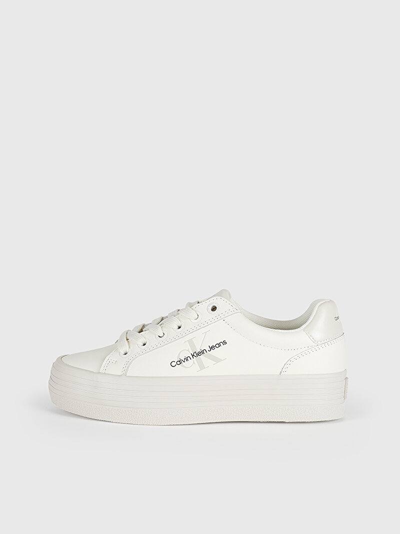 Calvin Klein Ekru Renkli Kadın Vulcanized Flatform Sneaker